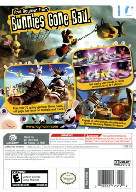 Rayman Raving Rabbids box cover back